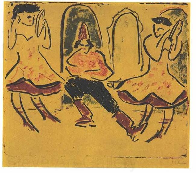 Ernst Ludwig Kirchner Hungarian dance France oil painting art